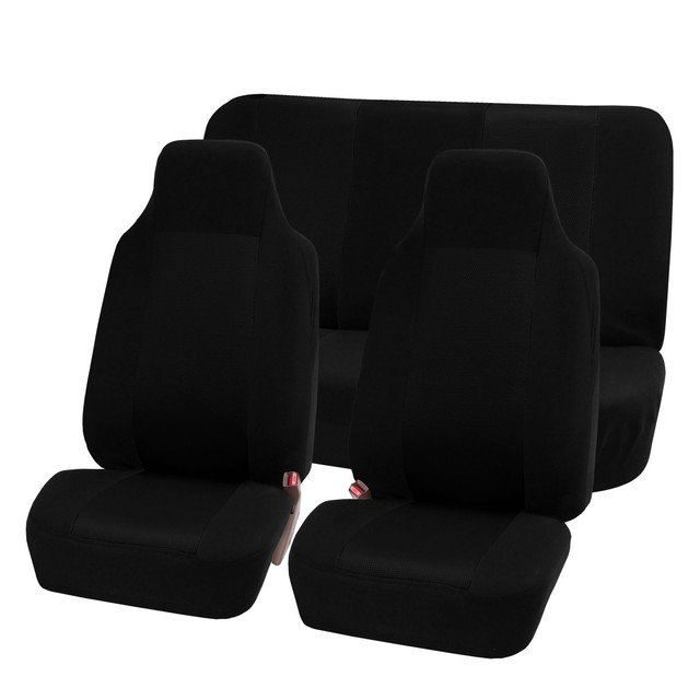 Fh Group Black Full Set Fabric Auto Seat Covers Ebay