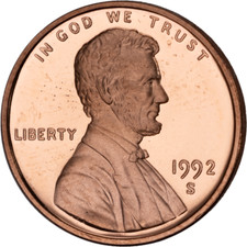 1992-S Gem Proof Lincoln Memorial Cent