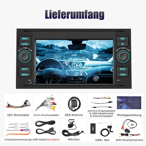 Für Ford Focus Fiesta C S Max Transit DAB+ Carplay Autoradio 64G Android 13 Navi - Bild 15 von 15