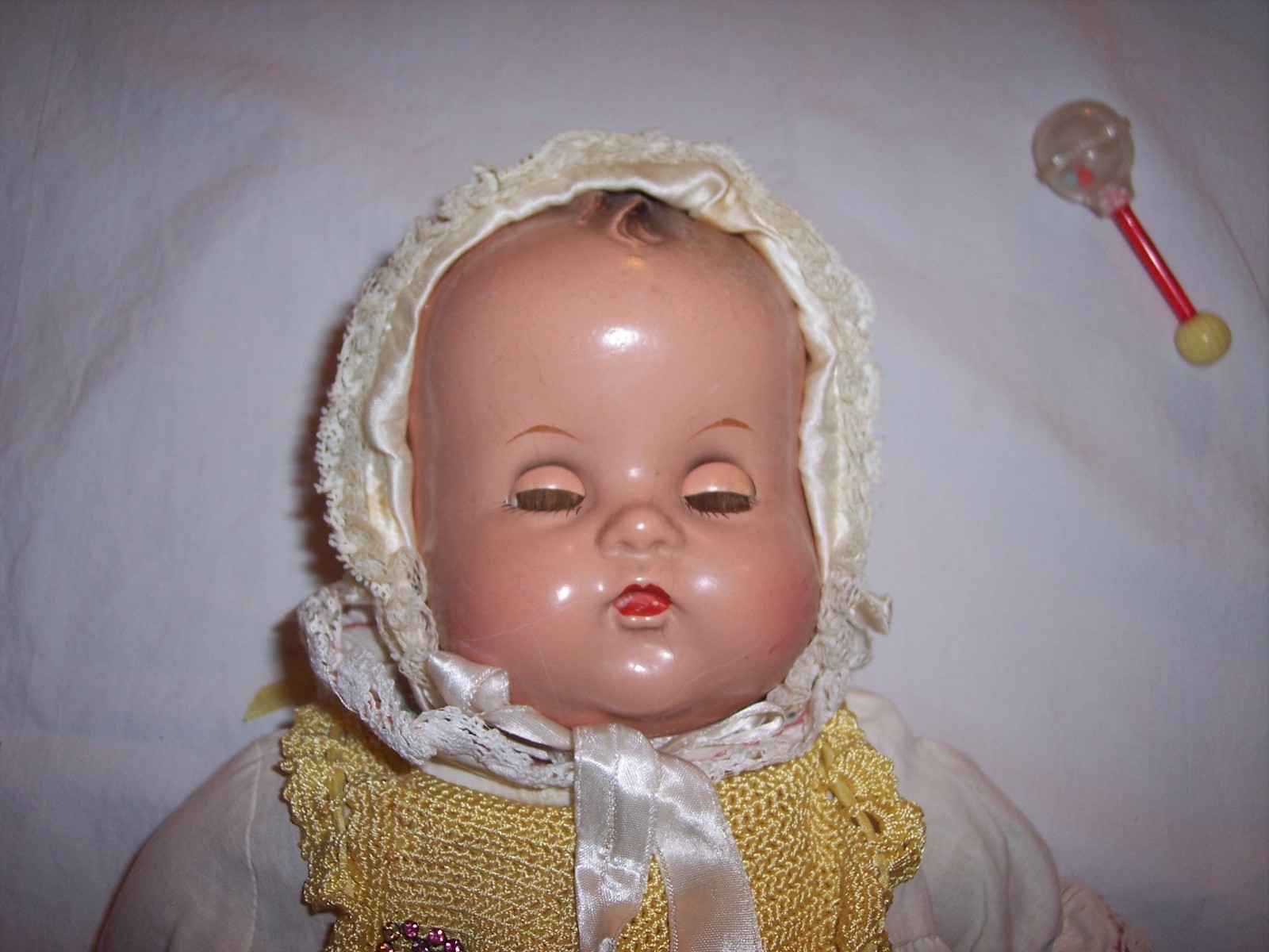 Antique/Vintage 30's Unmarked 19" Composition Baby Doll Sleepy Eyes