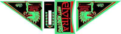 Elvia And The Party Monsters EATPM Pinball Machine Apron Decal Set