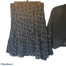 Max Studio Floral Embroidered Medium Skirt A-line Multicolor