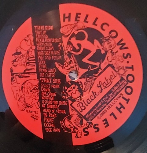 HELLCOWS LP TOOTHLESS BLACK LABEL POSTER & INSERT HAIL 1988 - Picture 2 of 2