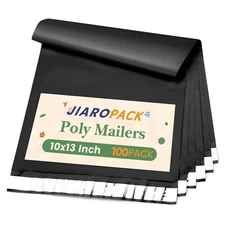 Jiaro Pack Poly Mailers Small Shipping Bags Envelopes 10x13" 100 Pack Black