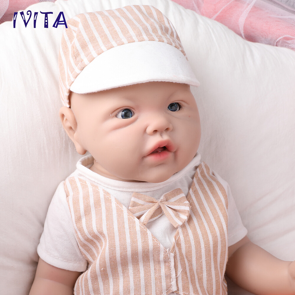 IVITA 17"Boy or Girl Baby Full Body Silicone Doll Lifelike Reborn Baby Toy