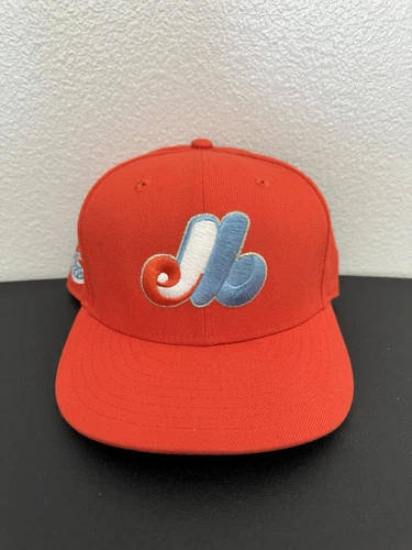 Hat Club Exclusive Montreal Expos Frozen Tangerine Orange Icy UV 7 1/4 Fitted