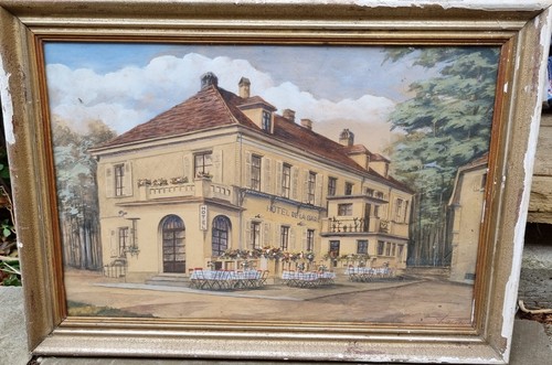 Signed Watercolour Painting 'Hotel De La Gare' - Picture 2 of 3