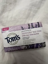 TOM'S Natural Beauty Bar Soap Lavender And Shea With Raw Shea Butter 5 Oz