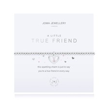 Image of Joma Jewellery Silver Plated Beaded Bracelet A Little TRUE FRIEND + Gift Bag