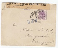 Boer War 1901 Opened Under Martial Law Cover NPR to Krugersdorp Press Censor