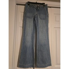Vintage Tommy Hilfiger Womens Sequin Flare Leg Jeans Light Wash Y2K Boho Size 0R