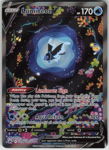 Pokemon Lumineon V GG39/GG70 SWSH: Crown Zenith: Galarian Gallery Holofoil UR NM