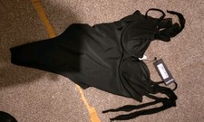 Image of Boohoo Black Tie Shoulder Underwire Swimsuit