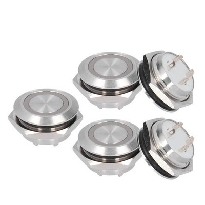 5Pcs Momentary Push Button Switch Metal Auto Reset Ultra Thin Waterproof Mi BAK