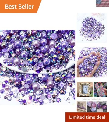 60g Mixed Pearls and Rhinestones, Flatback Rhinestones and Pearls for Crafts,...
