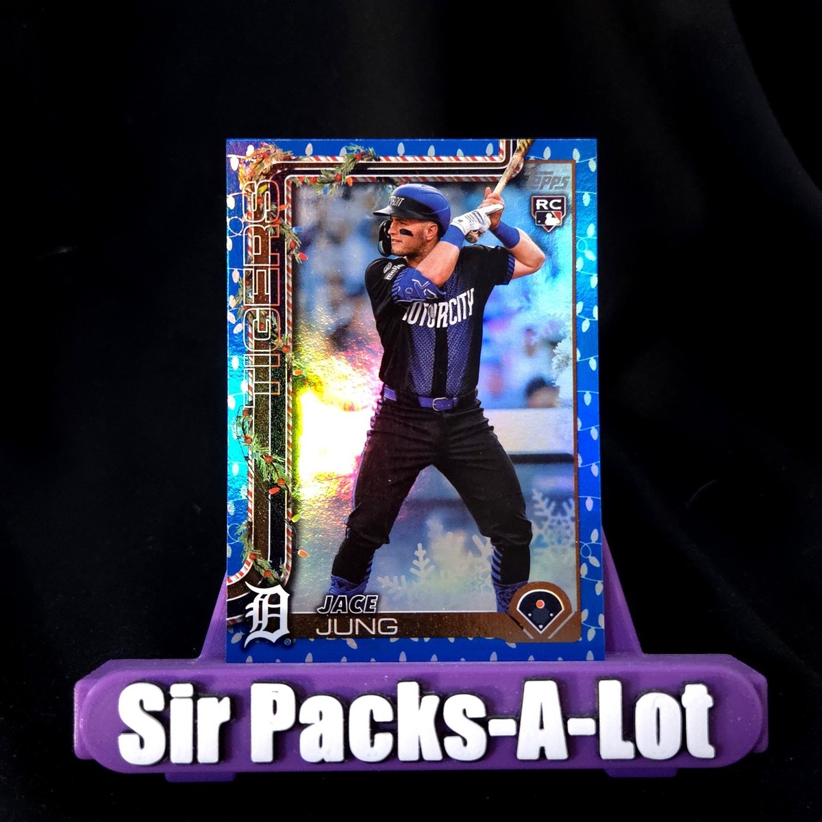 2025 Topps Holiday JACE JUNG RC #H136 Blue Foil Rookie Lights