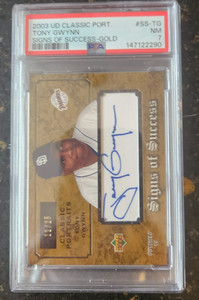 2003 upper deck classic portraits gold AUTO #/25 Tony Gwynn POP2 PSA 7
