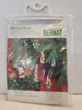 Bernat Christmas People Ornament Kit 1978 makes 5 stamped fabric yarn directions