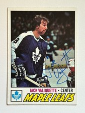 JACK VALIQUETTE 1977-78 TOPPS #64 AUTOGRAPHED Signed AUTO Toronto LEAFS