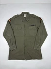 Vintage German Army Military Button Down Uniform Shirt - Size L - Khaki