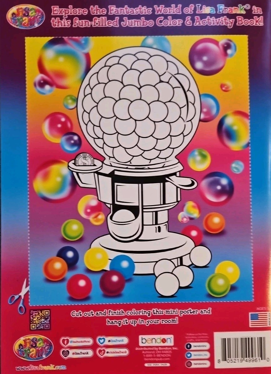 Lisa Frank Coloring & Activity Book, Color & Trace, Paint Box To Color Set Of 3