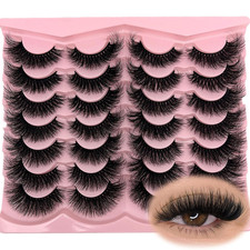 Fluffy Lashes Mink Wispy Cat Eye Faux Mink La...