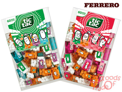 FERRERO / TIC TAC TRAVELS XXL / 60 Lilliput mit Minze-Erdbeere-Orange-Pfirsich