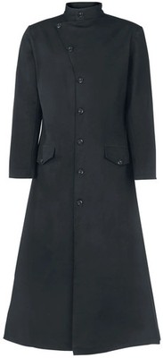Gothicana by EMP Herren schwarzer Militärmantel mit Stehkragen
