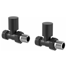Designer Bathroom Radiator Valves Chrome Heated Towel Rail Pair Straight Angled