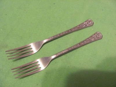 2 Vintage INTERPUR Stainless Steel Forks Japan.