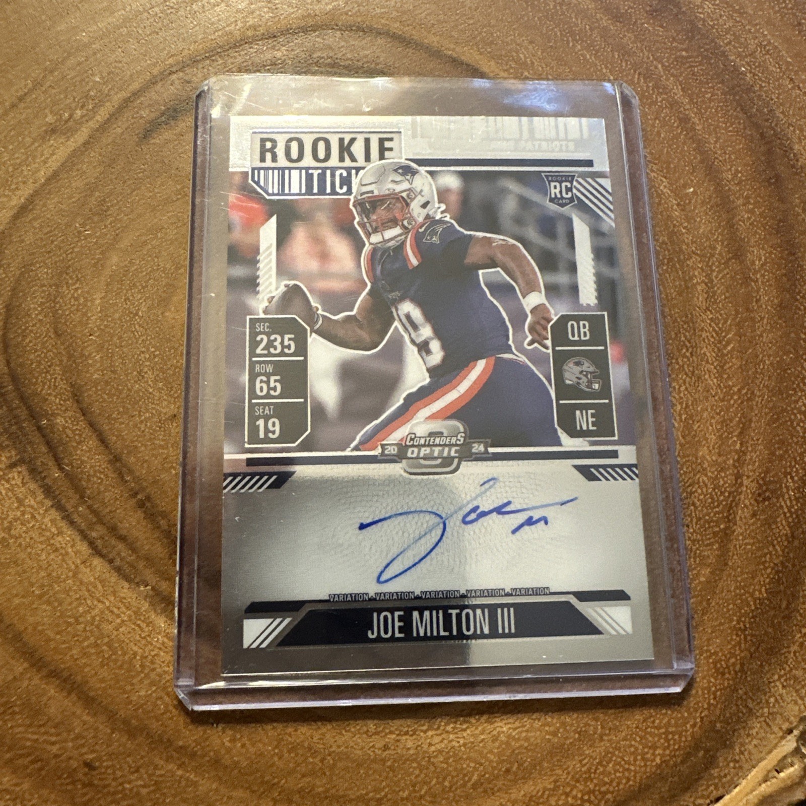 2024 Panini Contenders Optic Rookie Ticket Joe Milton III On Card Auto RC