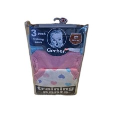 Gerber Baby Girls 3-Pack Terry Lined Training Pants Heart Pink Size 2T New