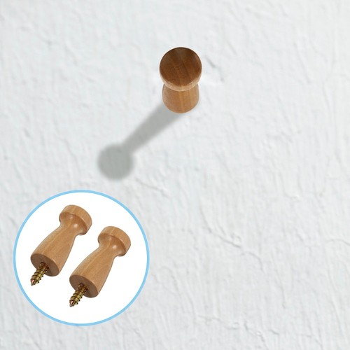 4 Pcs Wall Hook Decorative Wood Hooks Natural Towel Coat Backpack