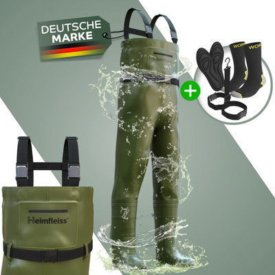 Wathose-n Herren/Damen Angler-Hose wasserdicht mit Stiefel Fischer Angelanzug 		