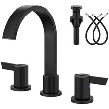Aolemi Waterfall Bathroom Faucets 3 Hole 8 Inch Widespread Bathroom Sink Fauc...