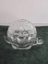 Anchor Hocking Clear Glass Turtle Trinket Glass Candy Dish USA