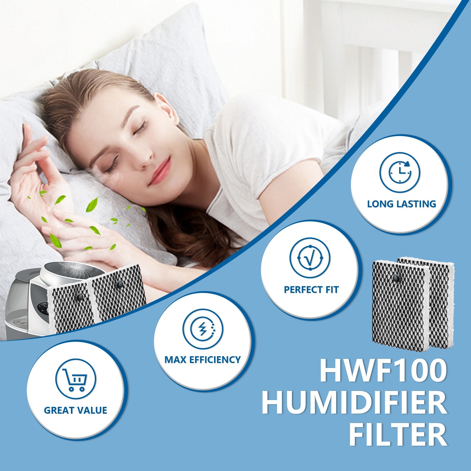 (6-Pack) Humidifier Filter Replacement for Holmes HWF100
