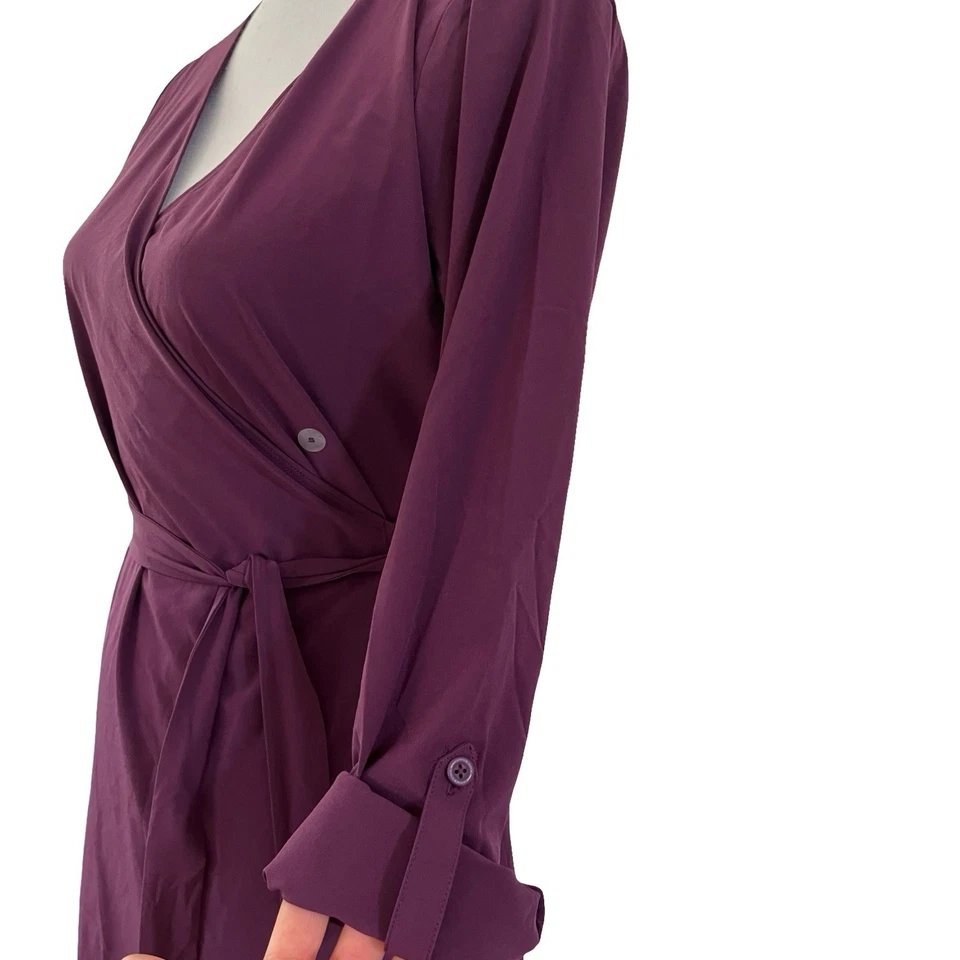 Eddie Bauer Travex Departure Long Sleeve Wrap Dress Size S Purple UPF Quick Dry - Image 3 of 4