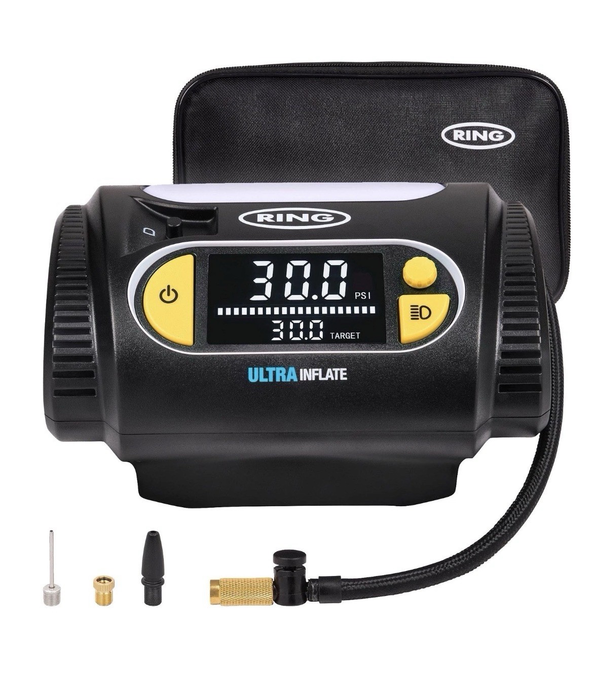 Ring Ultrainflate 30 Rapid Digital Tyre Inflator - Digital Display With Quick Set, Auto-Stop & Progress Meter 5055175260952 - Image 2