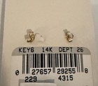 Vintage 14k gold blue Topaz wings post earrings new old stock — photo 2