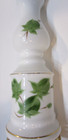 Vintage 1950's White Milk Glass w Hand Painted Green Ivy Leaf 17" Table Lamp — photo 4