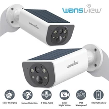 2 Pack Wansview Solar-powered security camera Outdoor AI Detection 2-Way Audio