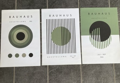 3 x BAUHAUS Ausstellungsplakate Wandbilder 60 x 40 cm Leinwandbild 