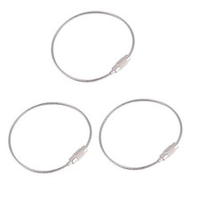 3Pcs Stainless Steel Screw Locking Wire Keychain Cable Key Rings Outdoor4904