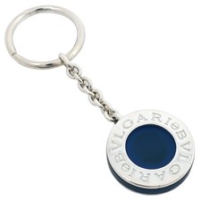 BVLGARI Bvlgari Bvlgari key ring Key ring Navy blue Silver925/rubber unisex