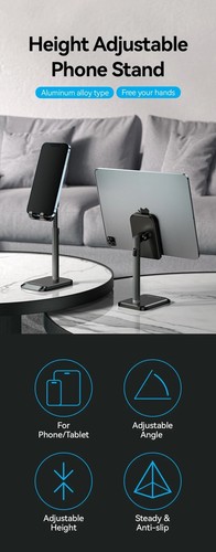 Cell Phone Alloy Holder Stand Table Mount for iPhone 14 15 13 12 Pro Max Samsung - Picture 7 of 17