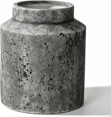 Rustic Terracotta Flower Vase, 7.5 Inch Aged Black Ceramic Pot for Dried