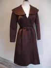Women's S Vtg 1950's Mollie Parnis Boutique New York Brown Wrap Dress Belted MOD