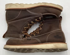 Thorogood 814-4203 Men's 6" Leather Moc Soft Toe Work Boots Brown Size 12 D