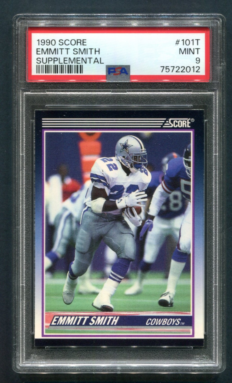 1990 Score Supplemental Emmitt Smith RC #101T PSA 9 MINT HOF